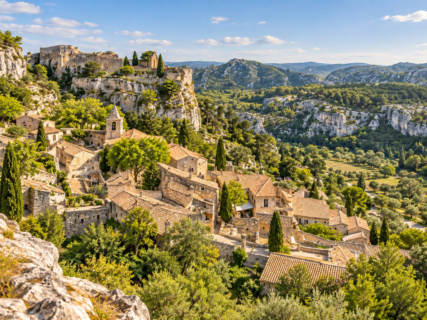 Les Baux-de-Provence village in the Alpilles, Provence, France