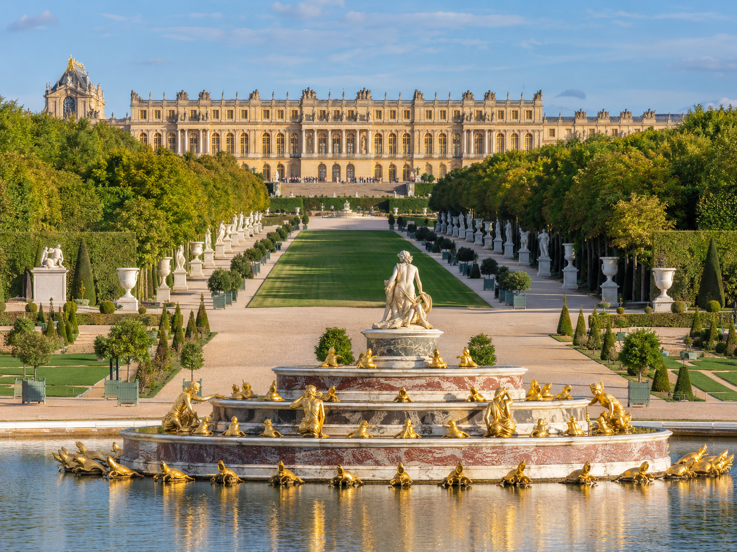 Palace of Versailles and formal gardens near Paris