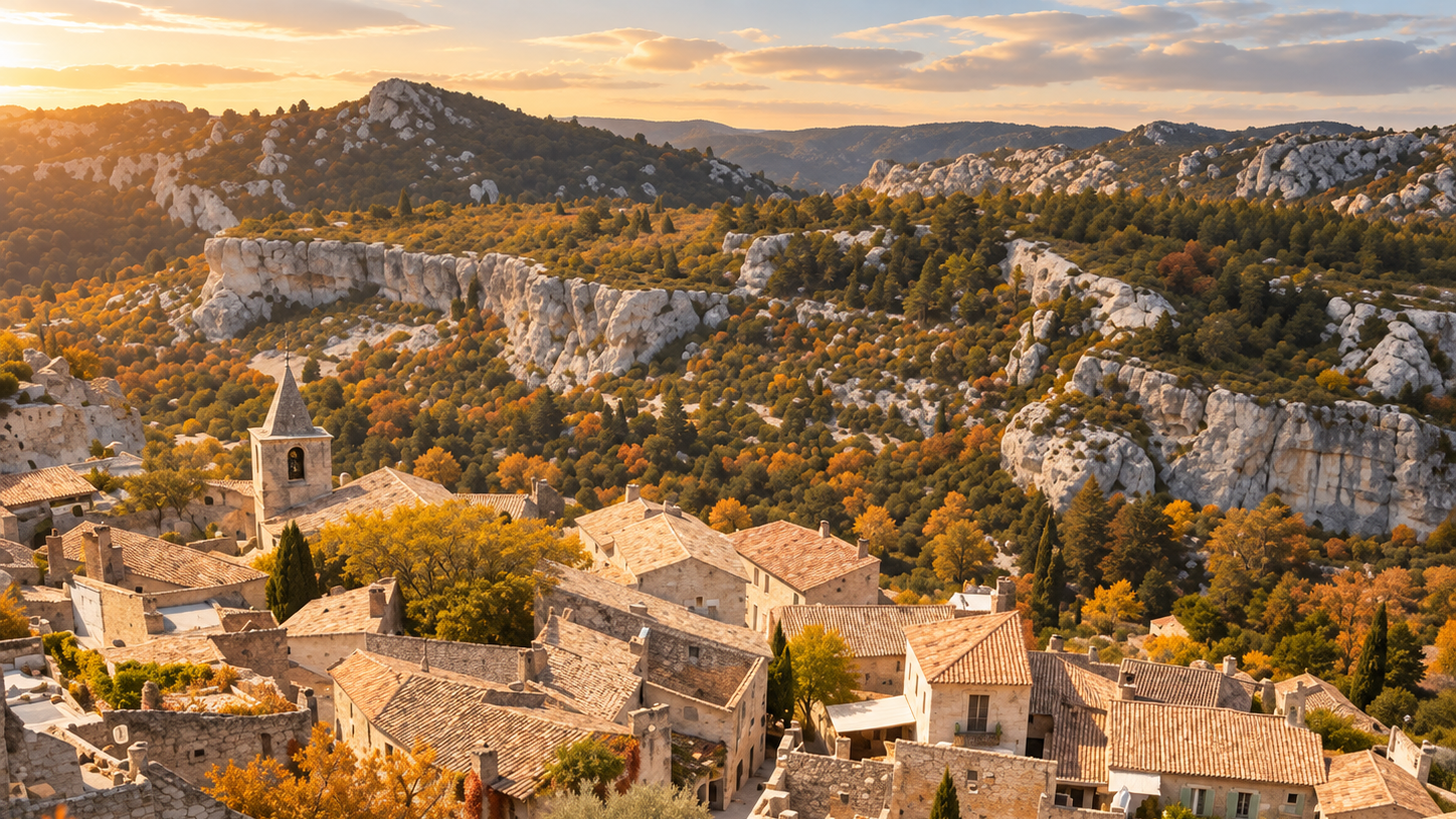 Les Baux-de-Provence in autumn, Alpilles, Provence, France