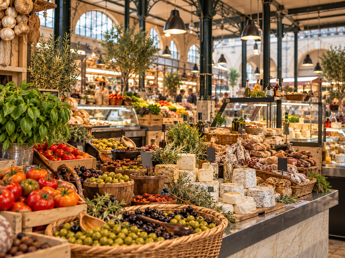 Provençal food at Les Halles d'Avignon in Provence, France