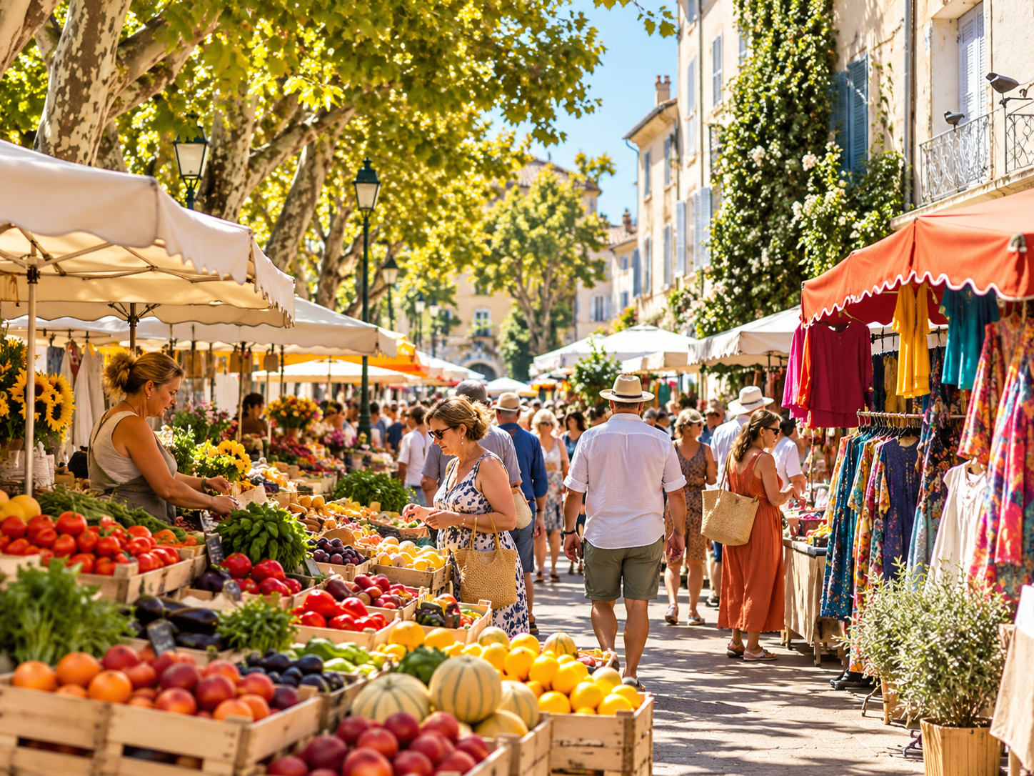 Market in L'Isle-sur-la-Sorgue, Provence, France