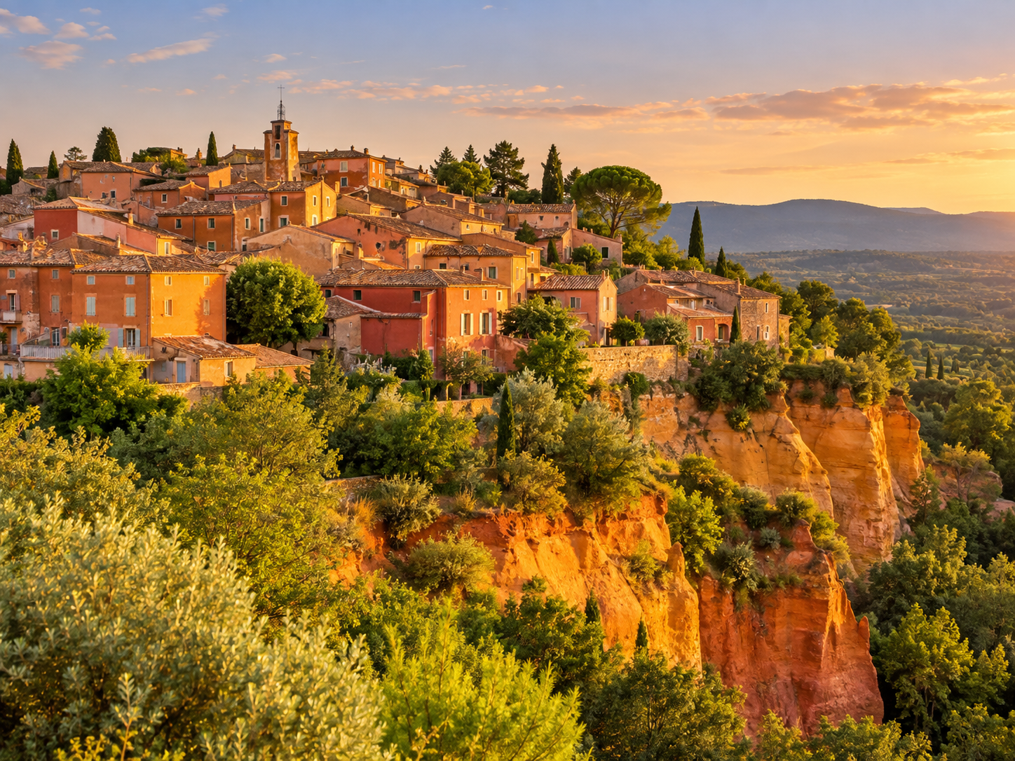 Roussillon village in the Luberon, Provence, France