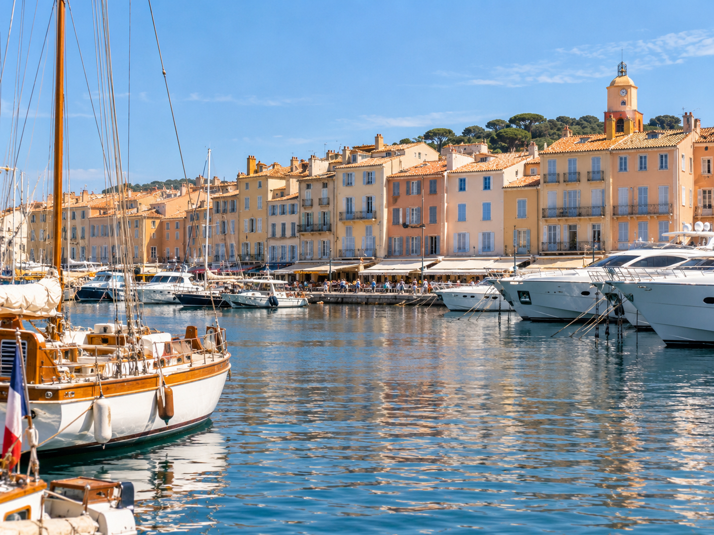 View of the Vieux Port of Saint-Tropez on the French Riviera