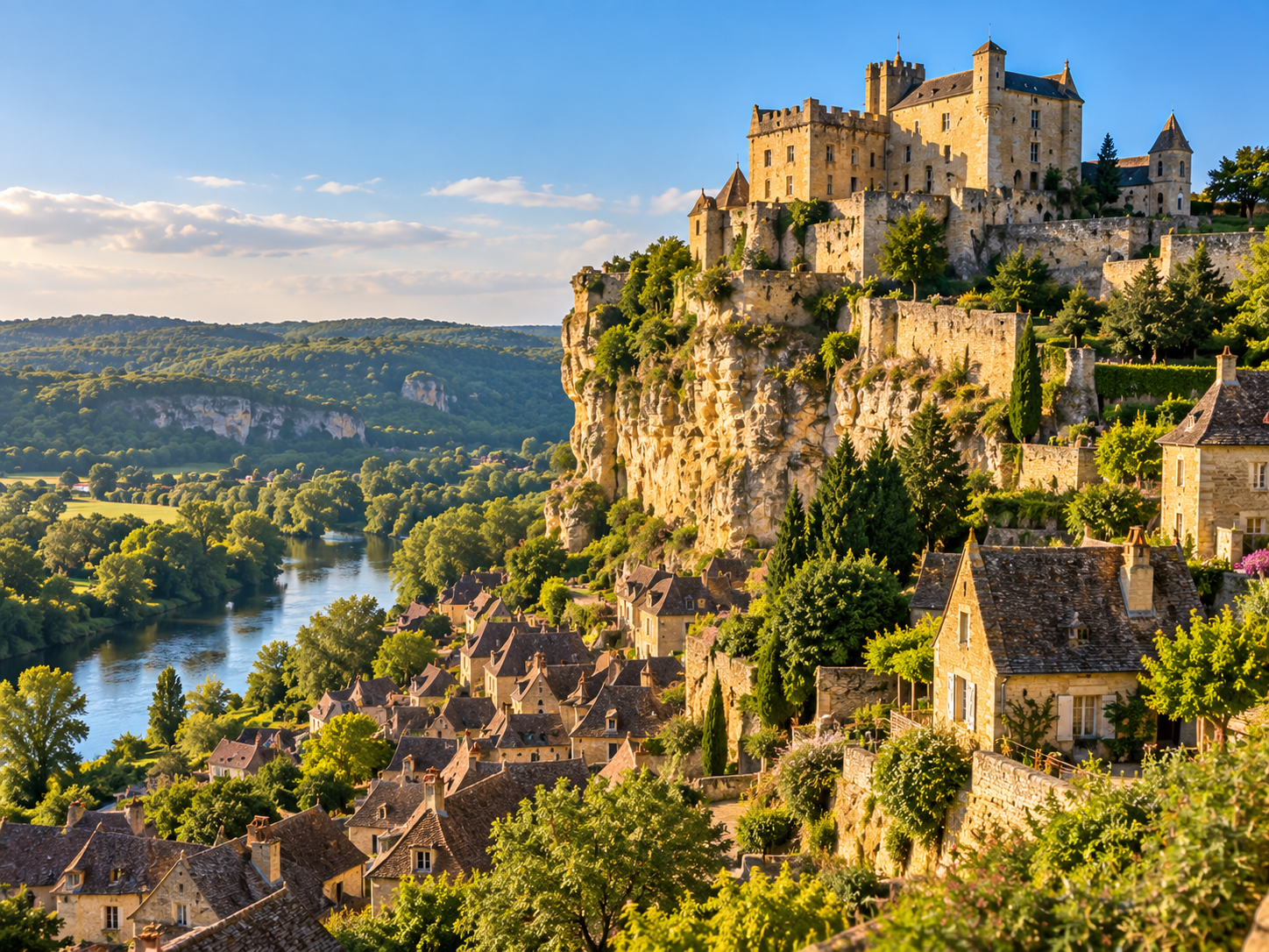 Beynac-et-Cazenac and Château de Beynac overlooking the Dordogne Valley
