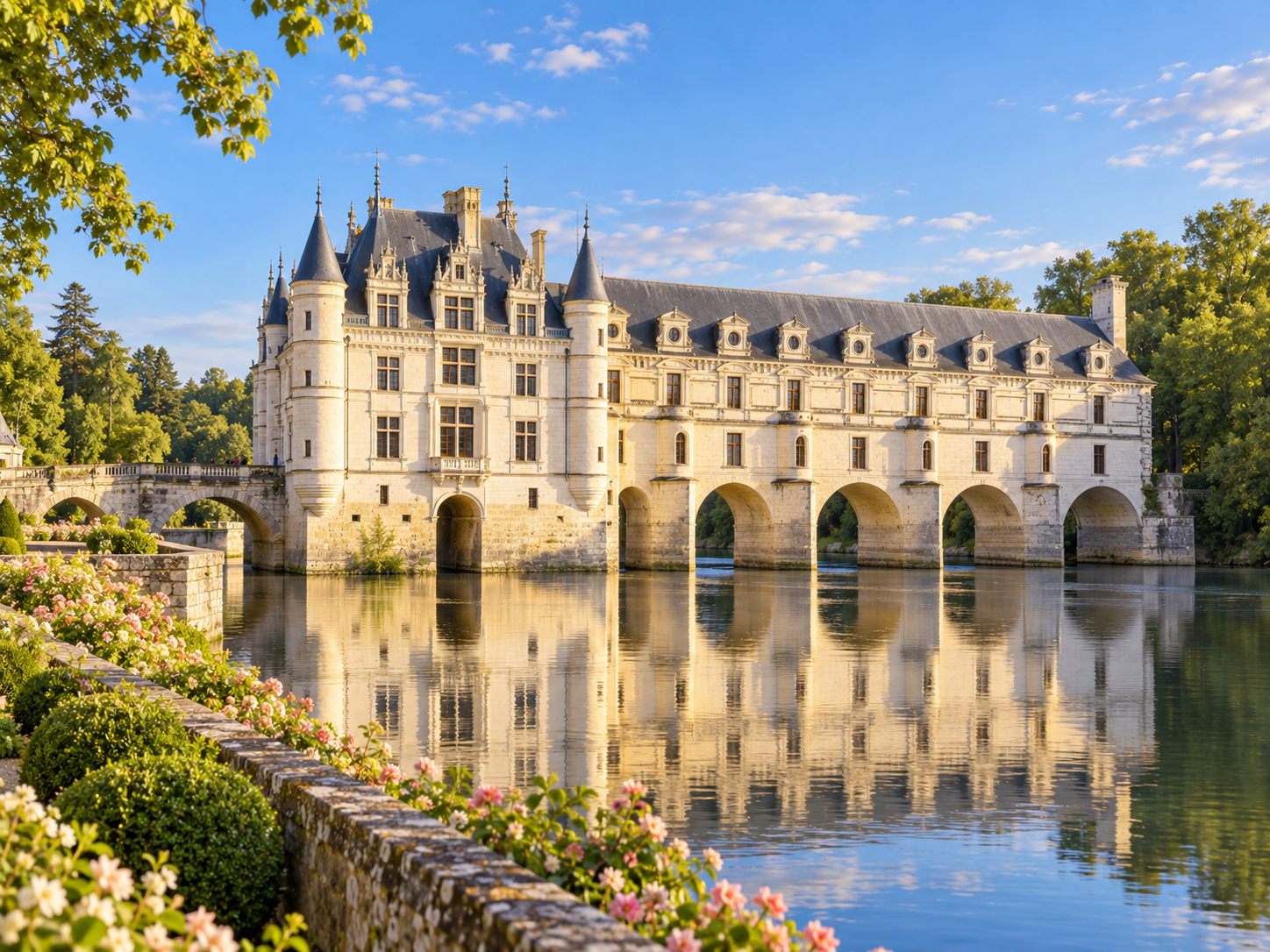 Château de Chenonceau spanning the River Cher in the Loire Valley
