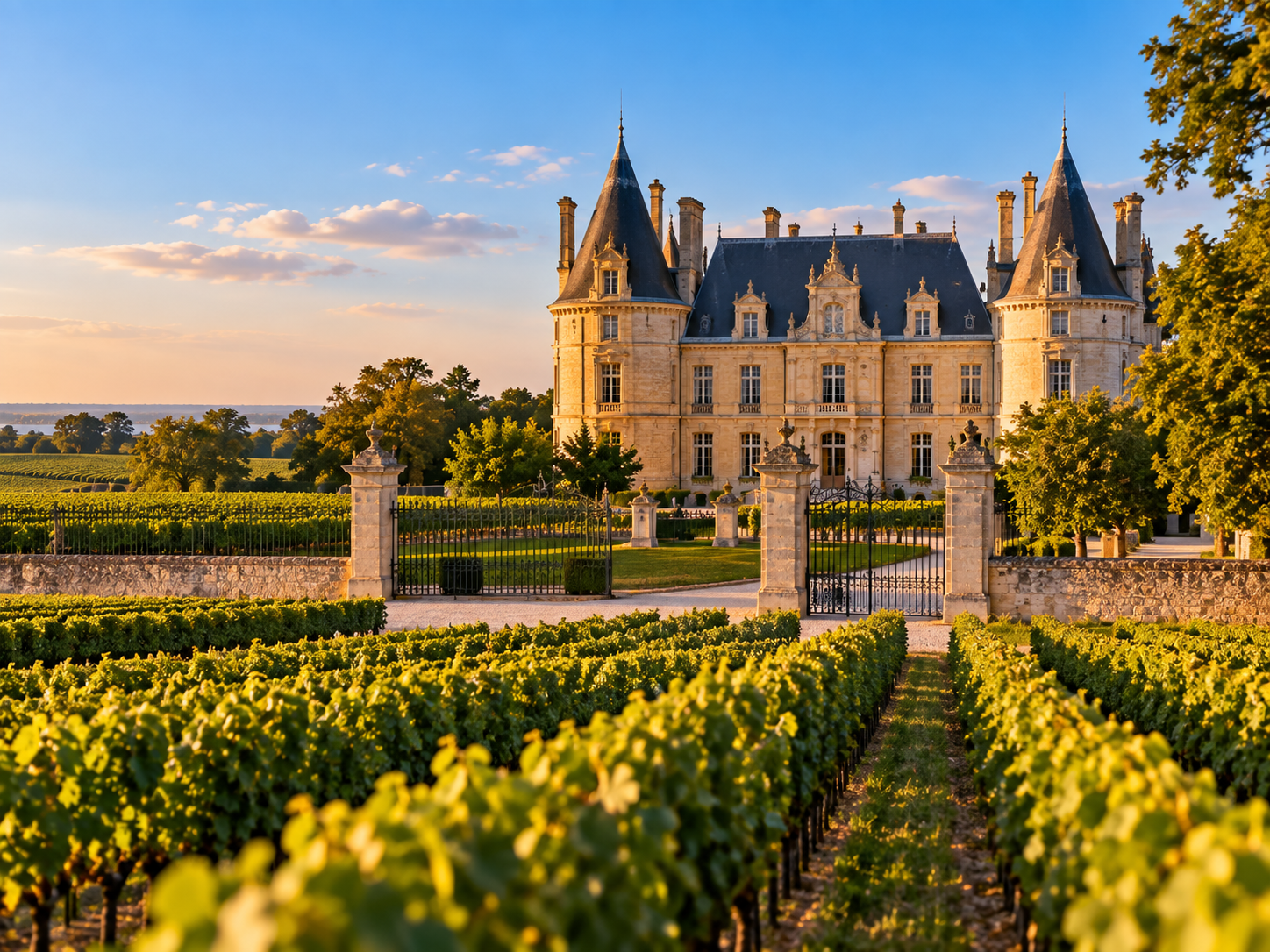 Château Pichon Baron surrounded by vineyards in Pauillac, Médoc