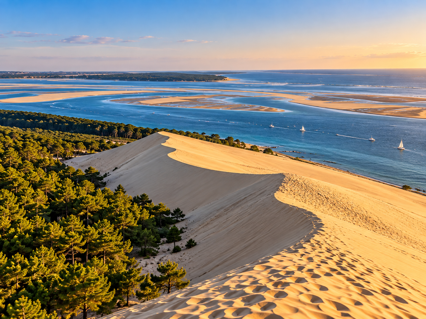 Dune du Pilat overlooking Arcachon Bay in Southwest France
