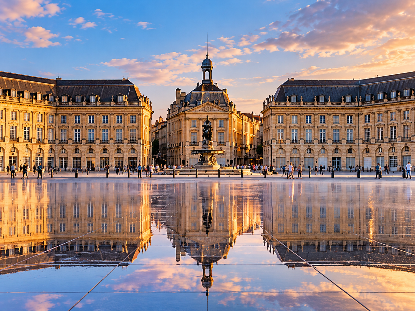 Place de la Bourse reflected in the Miroir d’Eau in Bordeaux