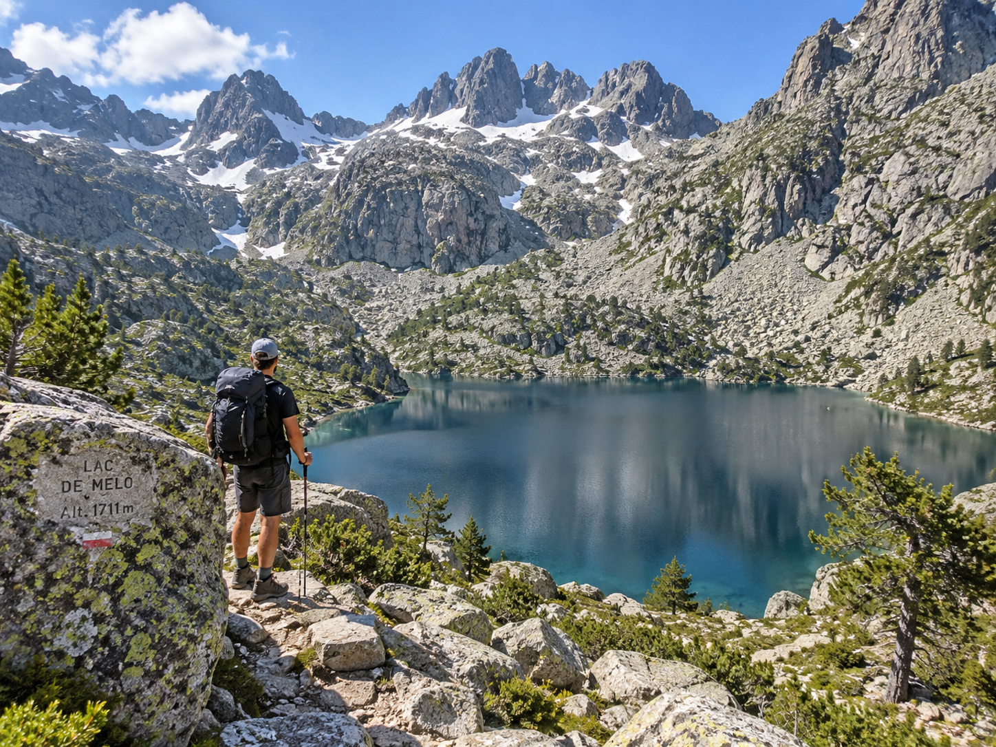 Lac de Melo surrounded by granite mountains in the Restonica Valley near Corte
