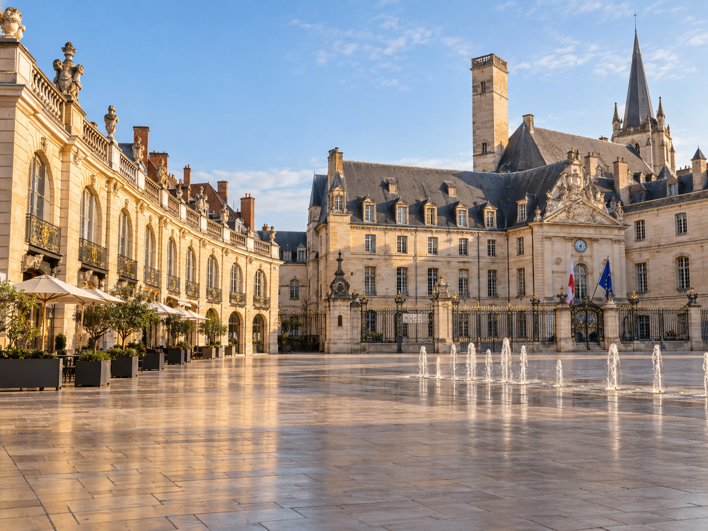 Place de la Libération and the Palace of the Dukes of Burgundy in Dijon, France