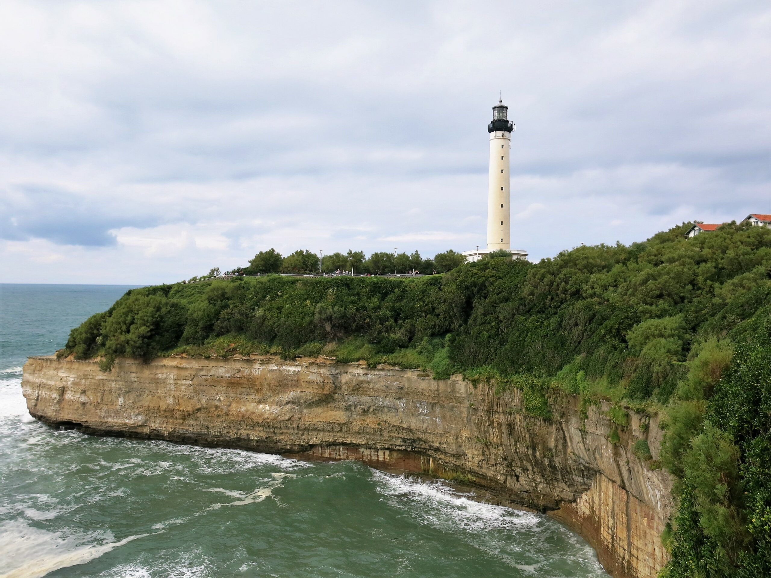 Biarritz lighthouse above the cliffs of Pointe Saint-Martin