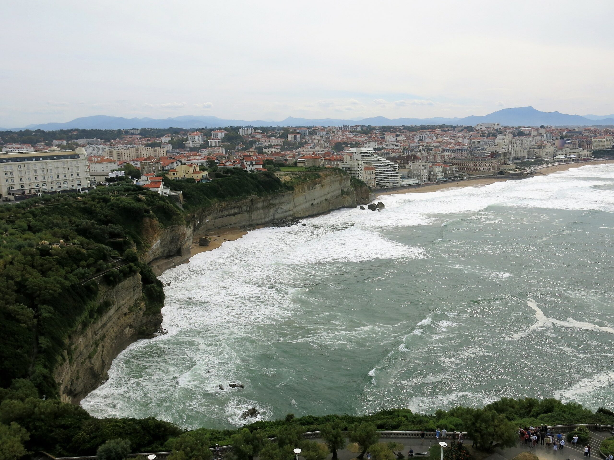 Biarritz coastline viewed from the lighthouse at Pointe Saint-Martin