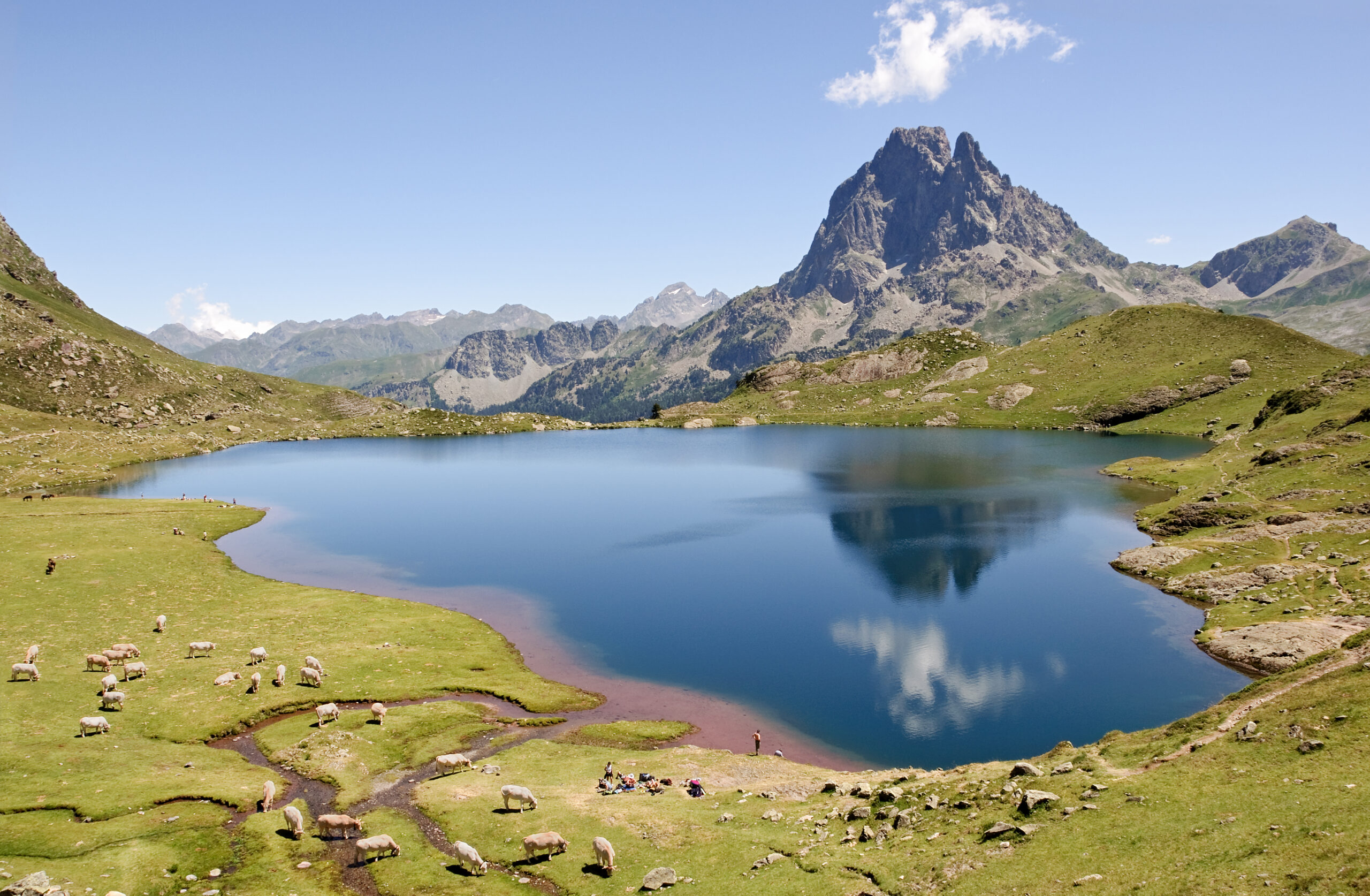 Lac Gentau and the Pic du Midi d’Ossau in the French Pyrenees