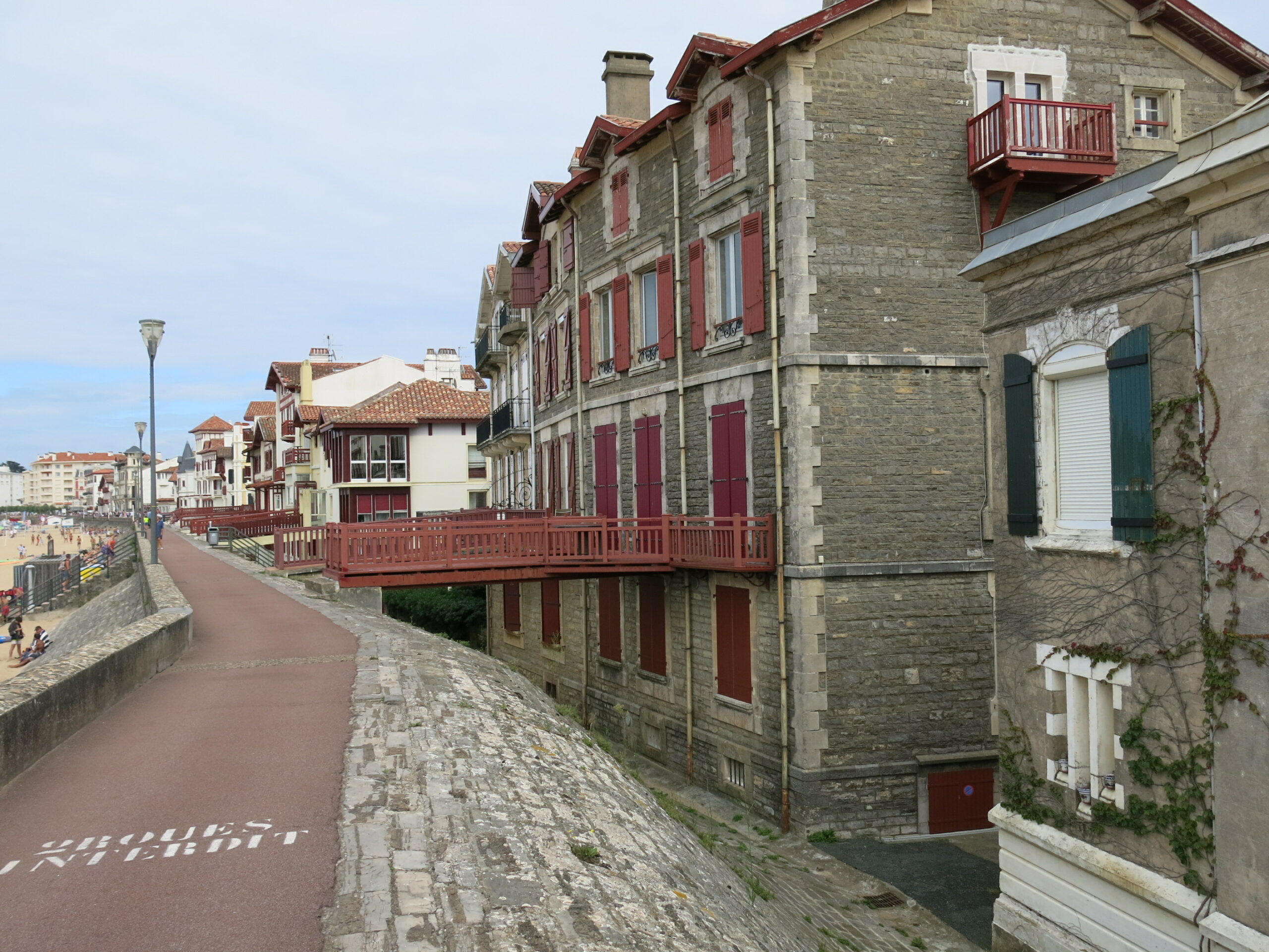 Seafront houses behind the sea wall in Saint-Jean-de-Luz