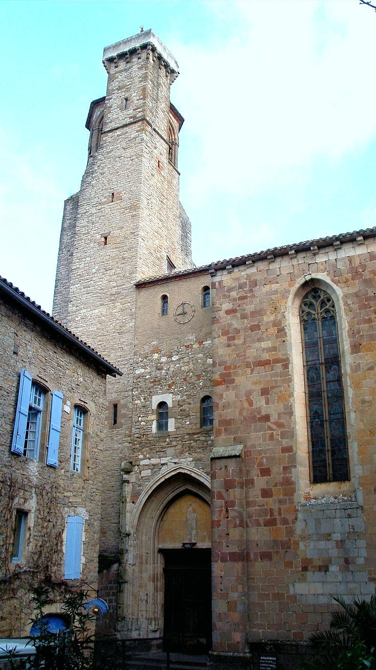 Tower and entrance of Saint-Michel Church in Cordes-sur-Ciel