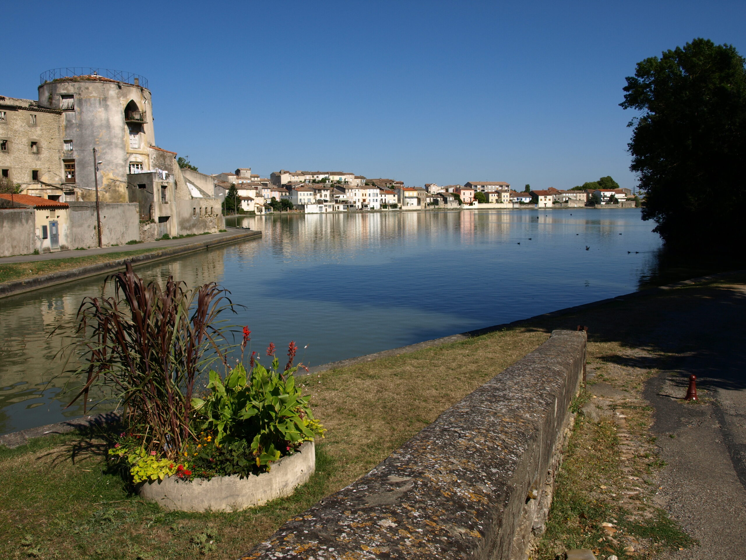 Canal du Midi waterfront in Castelnaudary