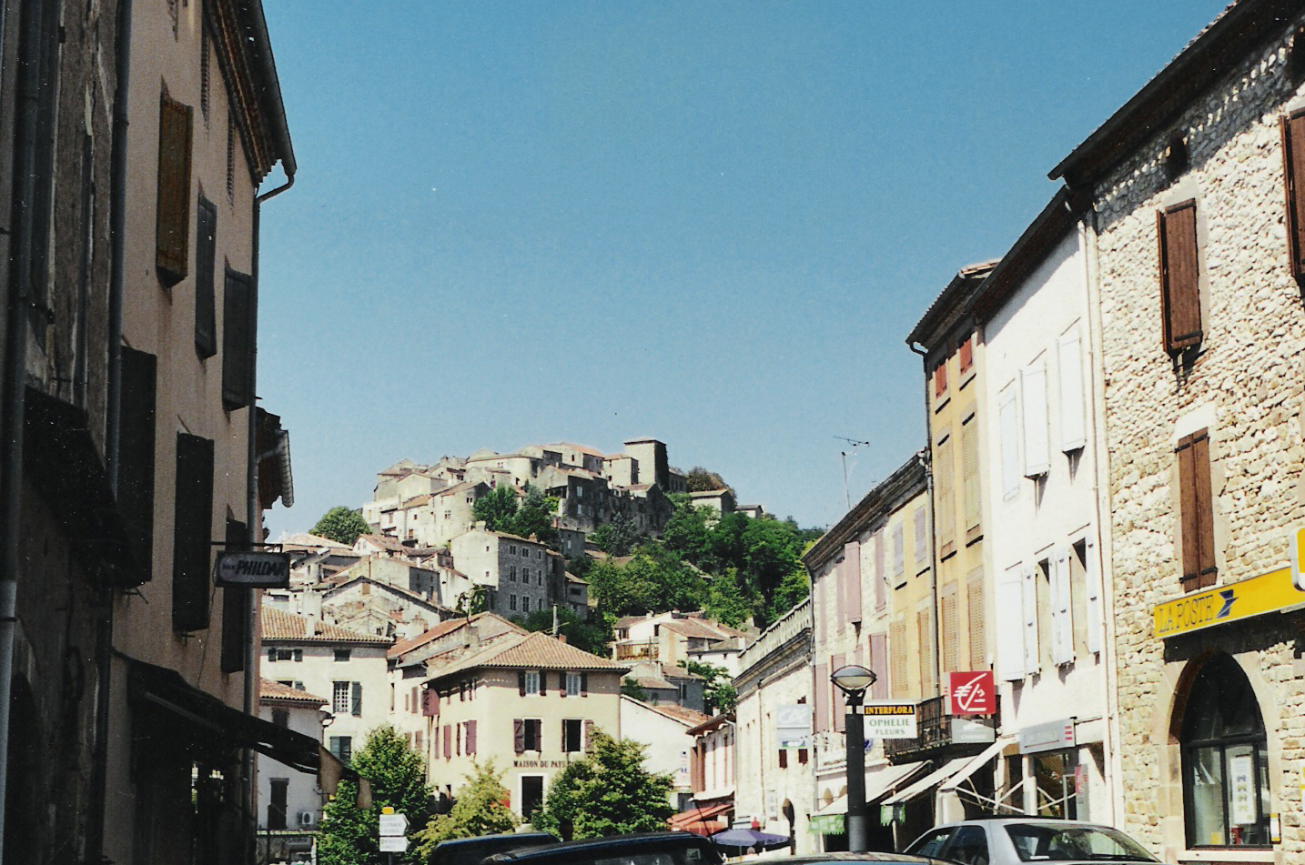 Street leading towards the medieval hilltop of Cordes-sur-Ciel
