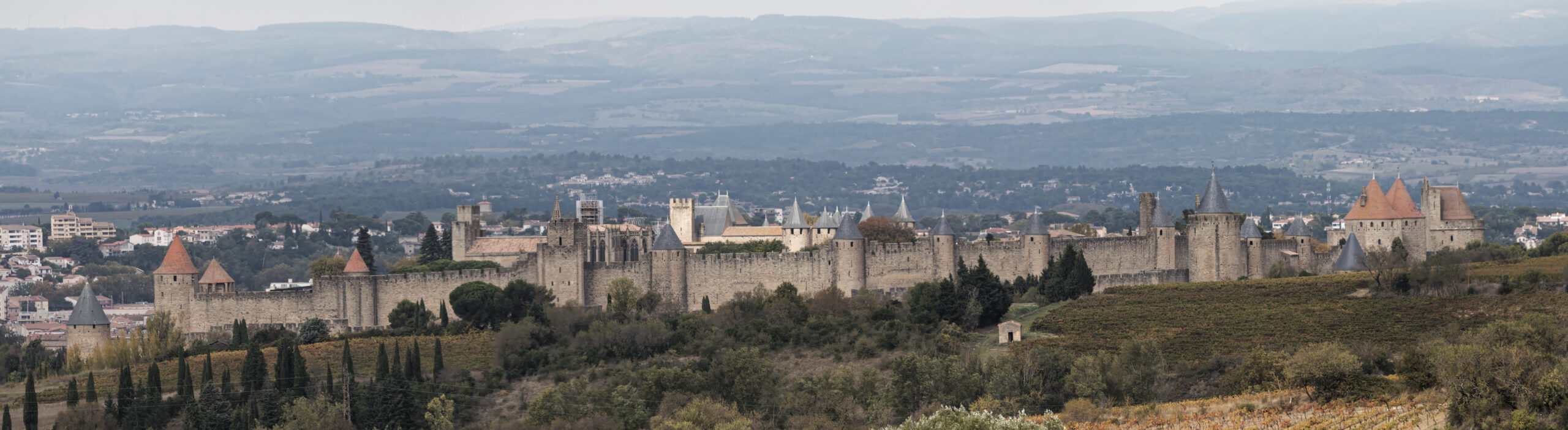 Carcassonne and its fortified city photographed in October