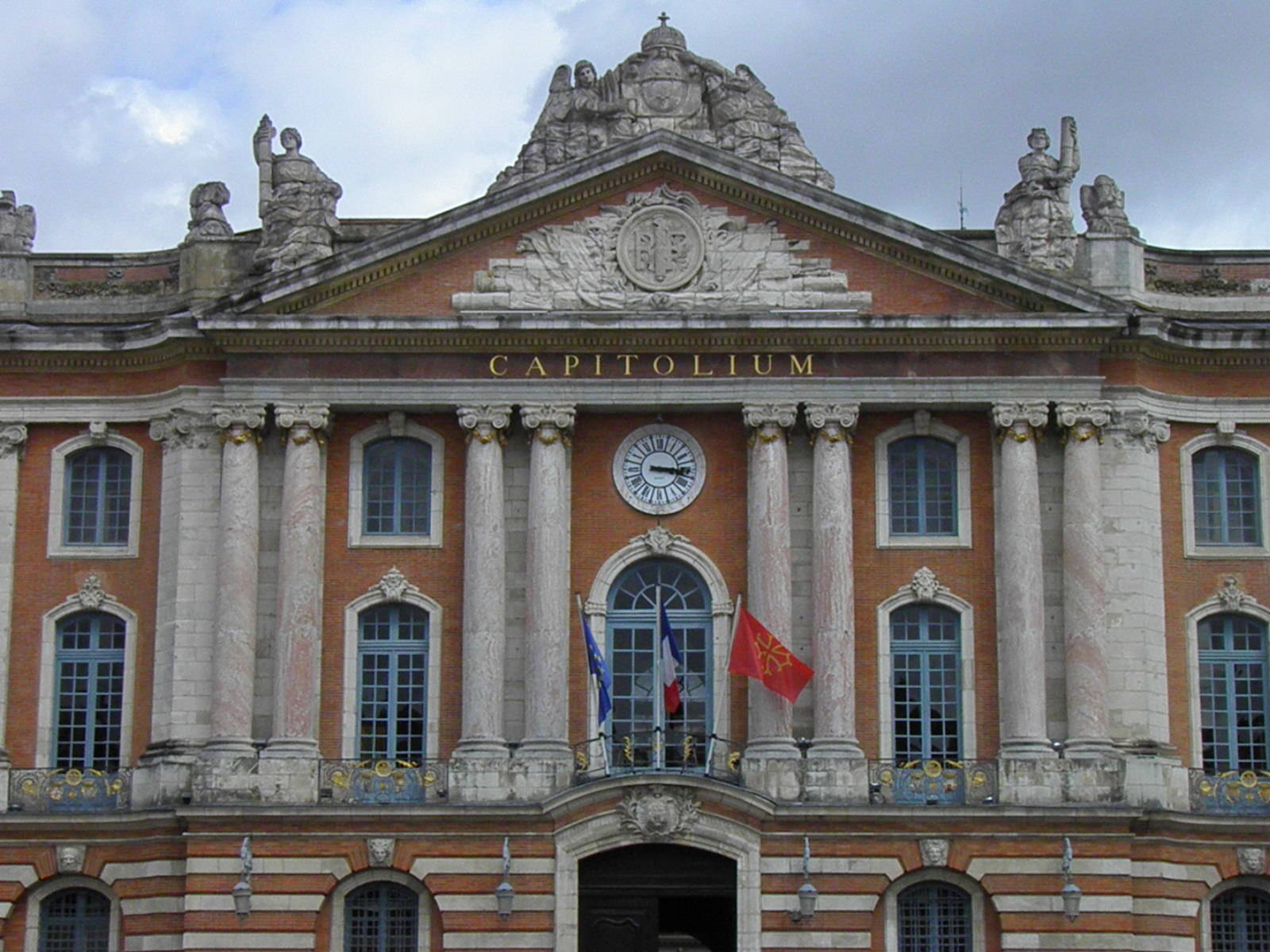 Central facade of the Capitole in Toulouse