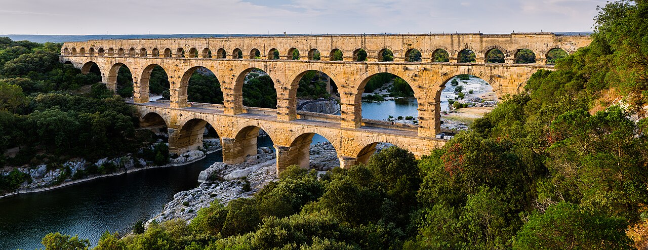 The Pont du Gard crossing the Gardon River